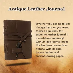craft club Premium Finished Leather Journal With Antique Paper and Key A5 Diary Unruled 240 Pages image 2