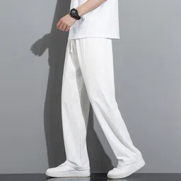 paralians Men Solid White Track Pants image 3