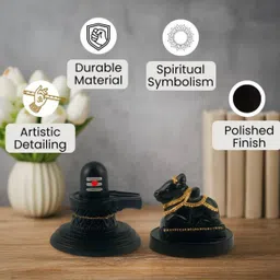 jet Lord Shiva Nandi Idol for Peace & Positivity Decorative Showpiece - 3 cm-picture-12