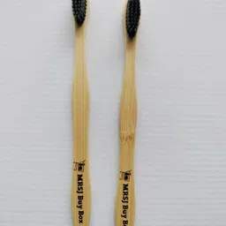 mrsj buy box Bamboo tooth brush Combo Go with nature (pack of 2) Extra Soft Toothbrush image 2