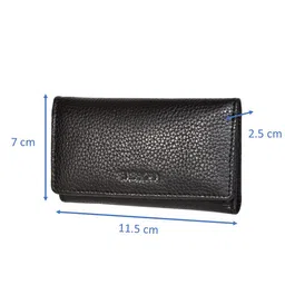 Sassora Black Genuine Leather Small Key Case image 5