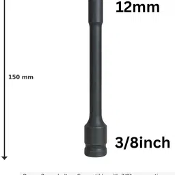 jetools 12mm x 150mm Impact Extension Socket – 3/8" Pneumatic Wrench Drive Socket Set-picture-33