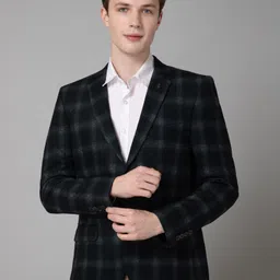 cantabil Men Checkered Single Breasted Casual Blazer image 1