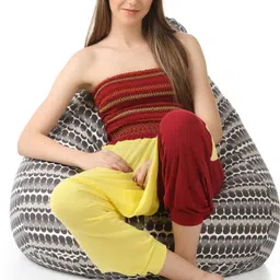 txor XL Classic Cotton Canvas Polka Dots Printed Teardrop Bean Bag With Bean Filling image 4