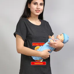 SillyBoom Graphic Printed Extended Sleeves Cotton Lycra Maternity T-shirt image 3