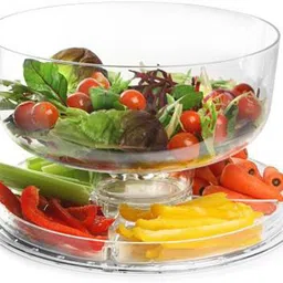 shelzi Multifunctional 3 in 1 Acrylic Round Stand with Dome Lid Cover for Party Glass Cake Server image 2