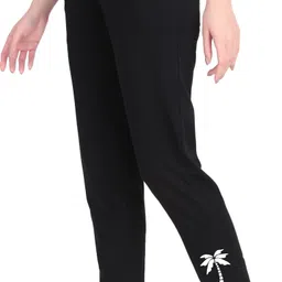 seaprint Pack of 2 Women Solid Black, Grey Track Pants image 3