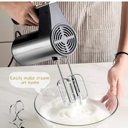 varniecommerce 500 W Silver, Black Electric Whisk, Hand Blender image 4