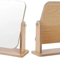 variyaenterprise28 Vanity Table Stand Mirror Swivel Bamboo Mirror image 2