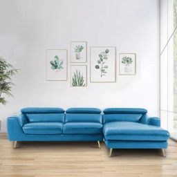 casacraft from pepperfry Ultra Leatherette LHS Sectional Sofa in Blue Color-picture-44