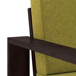 urban ladder Parson 1 Seater Wooden Sofa In American Walnut Finish (Green Olivia) image 4