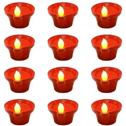 Pack of 2 Water Sensor Light Diya for Home Decoration Diwali Purpose. Multicolor Plastic Table Lantern-image-66