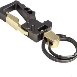 jainzon Grey Metal Double Ring Bottle Opener Keychain_z265 Key Chain image 3