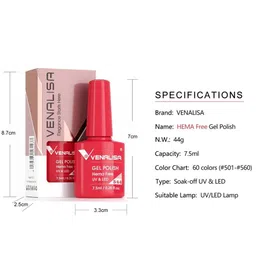 VENALISA Upgraded Formula Hema Free UV & LED Gel Nail Polish 7.5ml - Shade 514 image 4