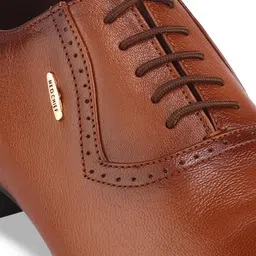 Red Chief Men Tan Brown Solid Leather Formal Oxfords image 3