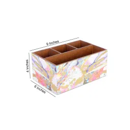 the home co. Multicolour Mdf Wood Rectangle 1 Pcs Cutlery Holder image 3
