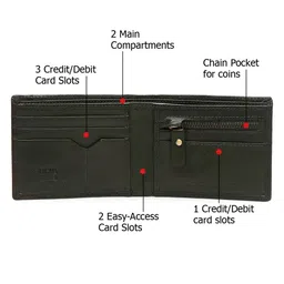 LOUIS STITCH Men Olive Green Leather Two Fold Wallet image 4