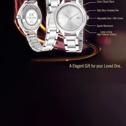 IIK COLLECTION Women Embellished Dial & Stainless Steel Bracelet Style Straps Analogue Watch IIK-3031W image 5