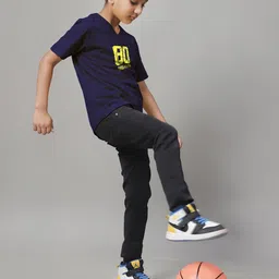 Friskers Boys Typography Printed Slim Fit Pure Cotton T-Shirt image 3
