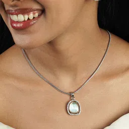 Fida Silver-Plated American Diamond-Studded Jewellery Set-image-35