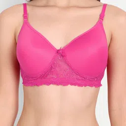 FIMS Pack of 3 Rapid-Dry Lace Lightly Padded Bra Fancy_Pad_Bra_RedRaniMaroon image 5