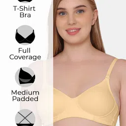 KOMLI Pack Of 3 Full Coverage Lightly Padded Cotton T-shirt Bras With All Day Comfort image 4