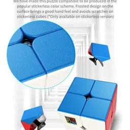 toyrentto MoYu MeiLong 2x2 Speed Cube Stickerless Smooth Turning Puzzle Toy for Kids image 2