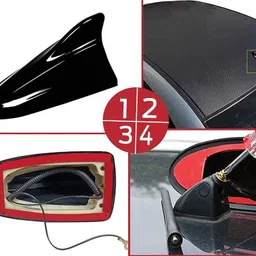 paxauto Universal Car Antenna, Shark Fin Antenna Roof Aerial Base AM FM Radio Signal Universal Vehicles FM Signal Fin Aerials Cover Car Top Roof Radio Satellite Vehicle Antenna image 2