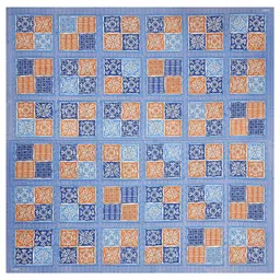 patricko Blue Traditional 144 TC Cotton Double Queen Bedsheet With 2 Pillow Covers image 4