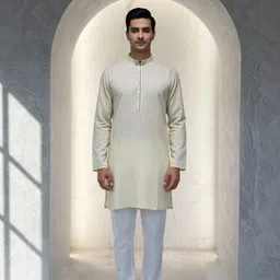 jugg jugg jeeyo Men Self Design Cotton Blend Straight Kurta-picture-18