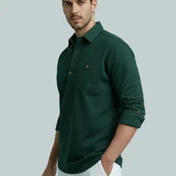 vashuqi Men Solid Cotton Blend A-line Kurta-picture-14