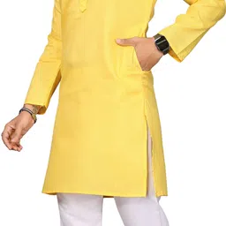 moda rapido Men Solid, Self Design Cotton Blend A-line Kurta image 2
