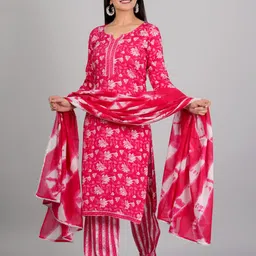 vidhani Women Viscose Rayon Kurta Pant Dupatta Set image 5