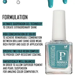 PERPAA Colorich High Shine & Plump Finish Glossy Nail Polish 10 ml - Light Sea Green 05 image 4