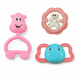 zoobytoys Soft Color Baby Rattle Toy Set for Newborns | Infant Hand Grasp Toys (3 Pcs) Rattle-picture-22