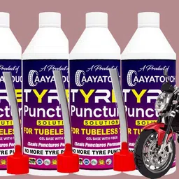 aayatouch Tyre Sealant | Anti Puncture Liquid for Bike & Car Tyre_E001_Tubeless PACK OF 4 Tubeless Tyre Puncture Repair Kit-picture-14
