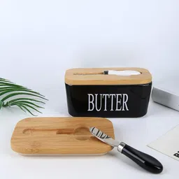 liotiz Ceramic Storage Bowl Butter Keeper Container Food Storage Butter Dish Serving Set image 5