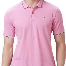 raymond Men Solid Polo Neck Polycotton Red T-Shirt-picture-16