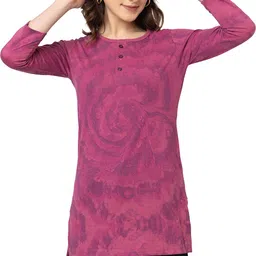 star touch Women Printed Round Neck Cotton Blend Multicolor T-Shirt image 3