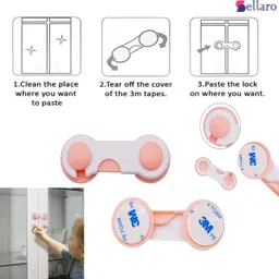 sellaro (Pack of 4) Child Safety Strap Locks Baby Locks for Cabinets and Drawers image 4