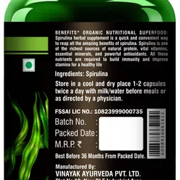 srishma Spirulina Capsule | GreenSuper Food For Weight Management & Immunity Booster image 2