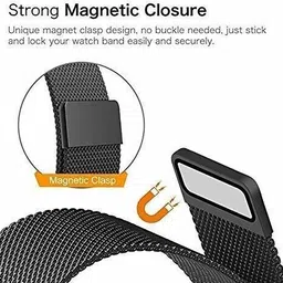 BLACK LOVIES 20 mm Metal Magnetic Smartwatch Strap Compatible with SAM_SUNG Galaxy Gear Sport Smart Watch Strap image 2