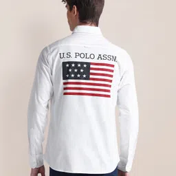 u.s. polo assn. Men Regular Fit Printed Cut Away Collar Casual Shirt image 5