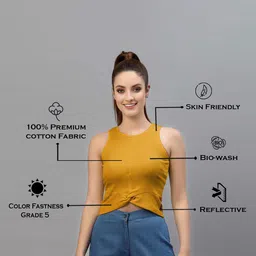 Friskers Pack of 2 Round Neck Cotton Fitted Crop Top image 5