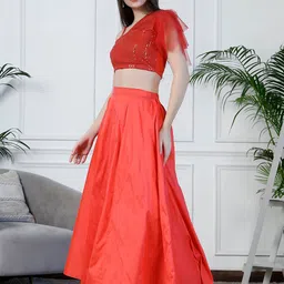 NEUDIS Embellished One Shoulder Blouson Crop Top image 3