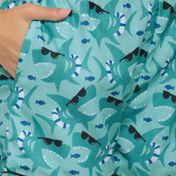 FashionRack Women Green & Grey Set Of 2 Printed Cotton Lounge Shorts image 3