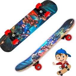 s.v.enterprises 24 inch x 6 inch Mini SkateBoard with high Speed Wheels Printed Superhero 64 inch x 24 inch Skateboard-picture-26
