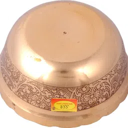 shivshakti arts Brass Serving Bowl Brass Bowl - Tableware & Pooja Katori ( Designer, Heavy Gauge - 180 ml ) - 1 Piece image 3
