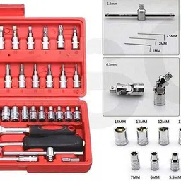 bosig 46 in 1 Pcs Tool Kit & Screwdriver and Socket Set Multi Purpose Combination Tool Case Precision Socket Set Tool Box-picture-46