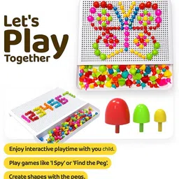 flyi Peg Board 200+ Mushroom Peg Puzzle Toy|Educational Creative image 4